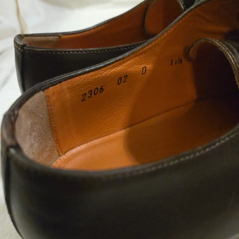 Santoni Derby 11.5 Dress Shoes Luxury Italian Mens Brown Leather Lace Up Italy